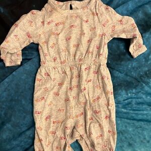 Carter's Gray Bodysuit with Red and Pink Print